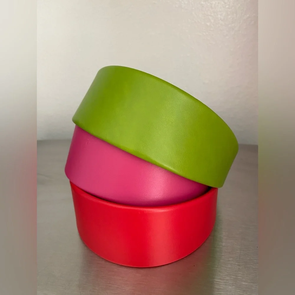 Vibrant Headband Set - Green, Pink, Red